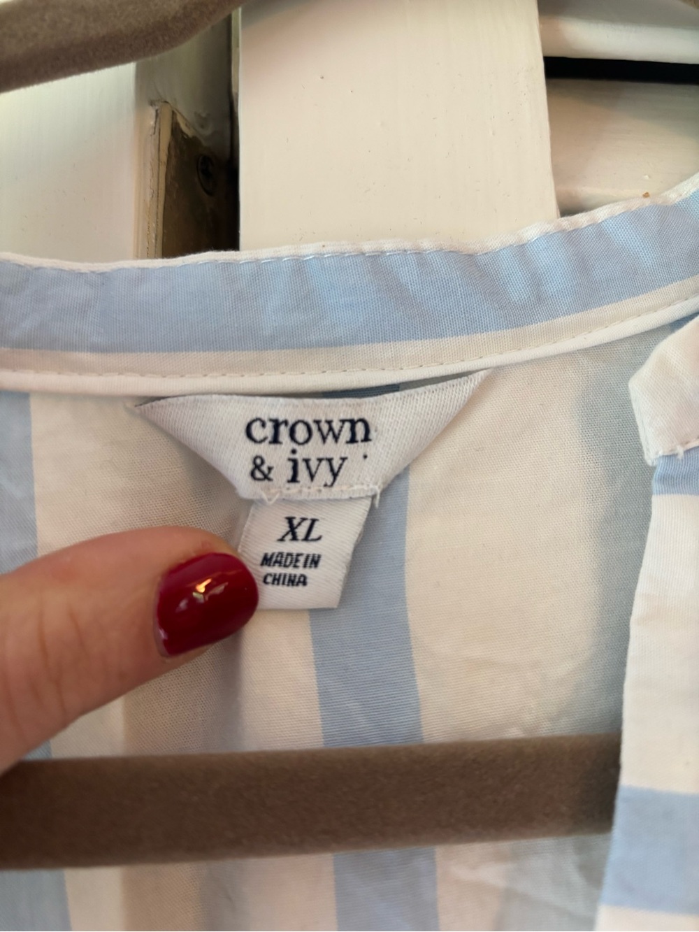 crown & ivy White and Light Blue Striped Maxi Dress - Picture 2 of 4